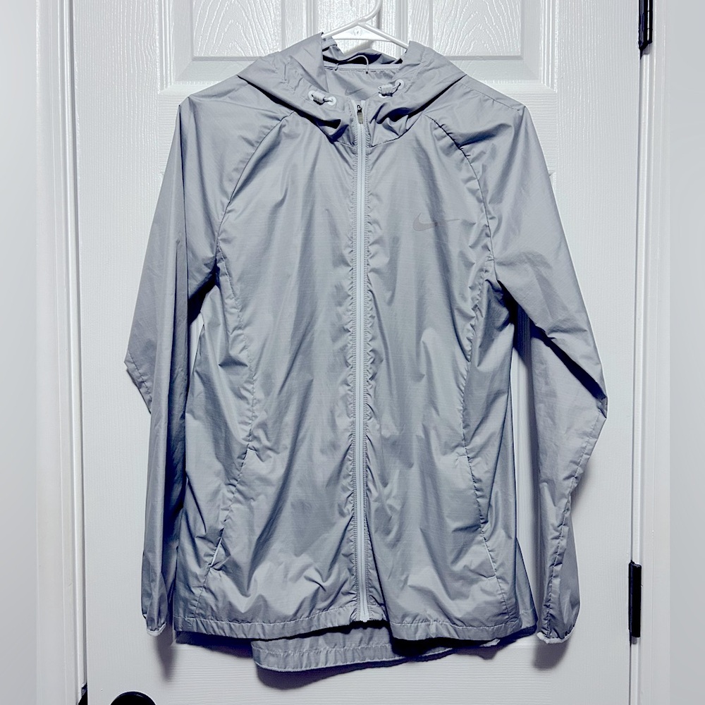 Women’s Gray Nike Lightweight Hooded Jacket - Size Medium